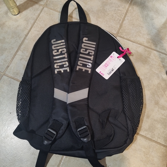 Justice Girls’ Sequin Backpack and Lunch Tote, 2-Piece Set Black Purple Silver - Picture 3 of 5